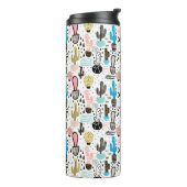 Modern Cactus Geometric Pattern Thermosbeker (Gedraaid links)
