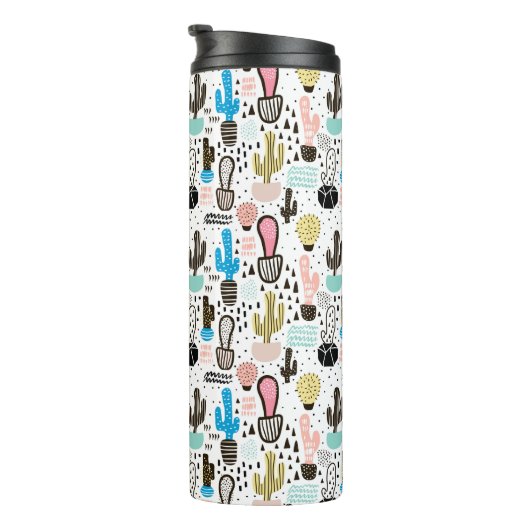 Modern Cactus Geometric Pattern Thermosbeker (Geroteerd rechts)