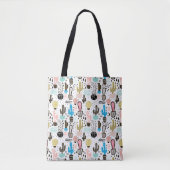 Modern Cactus Geometric Pattern Tote Bag (Voorkant)