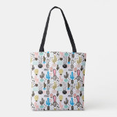 Modern Cactus Geometric Pattern Tote Bag (Achterkant)