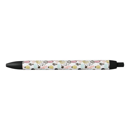 Modern Cactus Geometric Pattern Zwarte Inkt Pen (Voorkant)