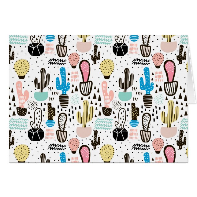 Modern Cactus Geometrisch Patroon (Voorkant Horizontaal)