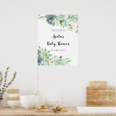 Modern Cactus Greenery Baby shower Welcome Sign Poster (Keuken)