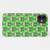 Modern Cactus Pink Pot Pattern on Green Case-Mate iPhone Case (Achterkant (horizontaal))