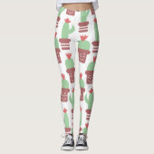 Modern Cactus Pot Plant Pattern Leggings (Voorkant)