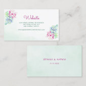 Modern Cactus Succulenten Bruiloft Website Kaart Visitekaartje (Voorkant / Achterkant)