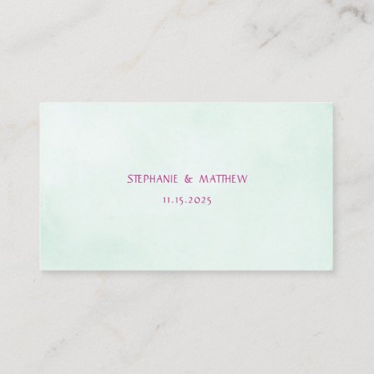 Modern Cactus Succulenten Bruiloft Website Kaart Visitekaartje (Achterkant)