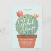 Modern Cactus Vrijgezellenfeest Kaart (Voorkant / Achterkant)