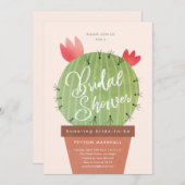 Modern Cactus Vrijgezellenfeest Kaart (Voorkant / Achterkant)