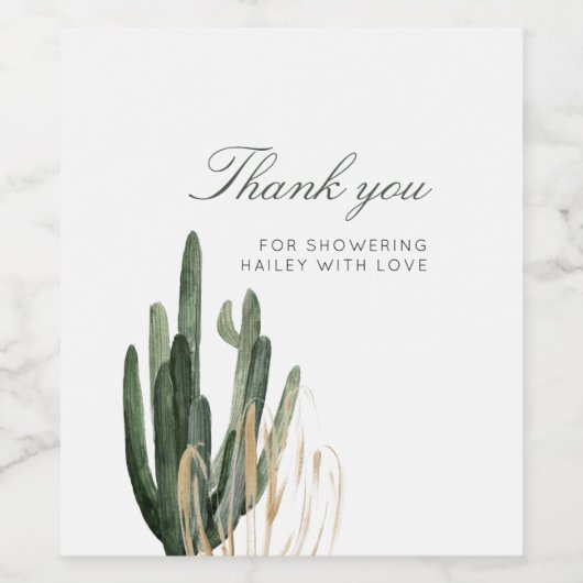 Modern Cactus Vrijgezellenfeest Wijnlabel Wijn Etiket (Enkel label)