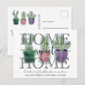 Modern Cactus Waterverf - Nieuw startpunt Aankondigingskaart (Voorkant / Achterkant)