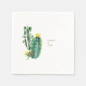 Modern Cactus Wedding Cocktail Servet (Voorkant)
