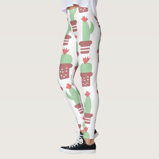 Modern Cactuspot Plantenpatroon Leggings (Links)