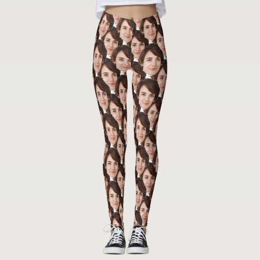 Modern cadeau voor haar gezichten met unieke leuke leggings (Voorkant)