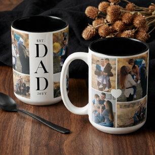 Modern Cadeau Voor Papa Op Maat Gemaakte Fotosamen Tweekleurige Koffiemok