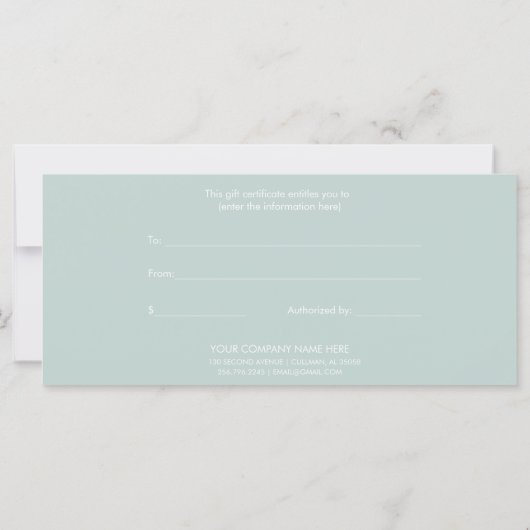 Modern cadeaubon (Achterkant)