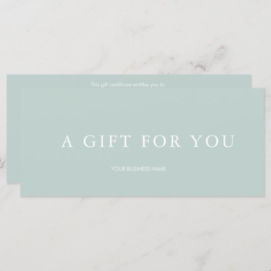 Modern cadeaubon (Voorkant / Achterkant)