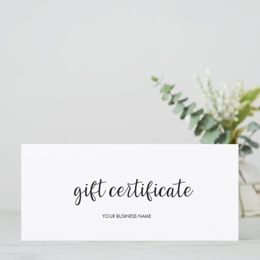 Modern cadeaubon (Staand voorkant)