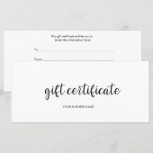 Modern cadeaubon (Voorkant / Achterkant)