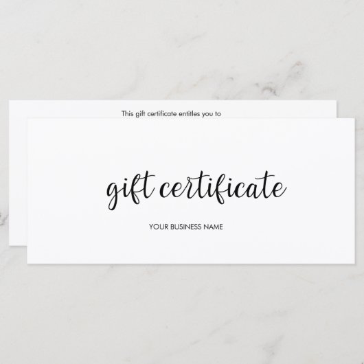 Modern cadeaubon (Voorkant / Achterkant)