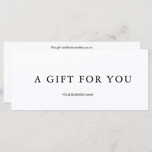 Modern cadeaubon (Voorkant / Achterkant)