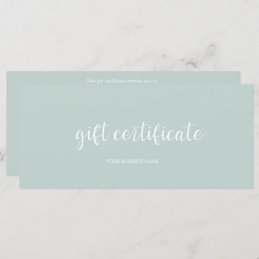 Modern cadeaubon (Voorkant / Achterkant)