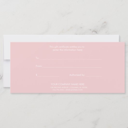 Modern cadeaubon (Achterkant)