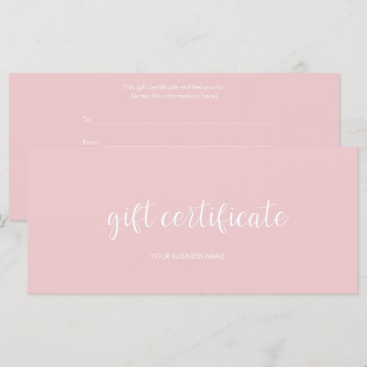 Modern cadeaubon (Voorkant / Achterkant)