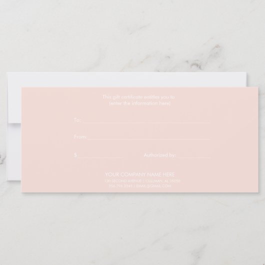 Modern cadeaubon (Achterkant)