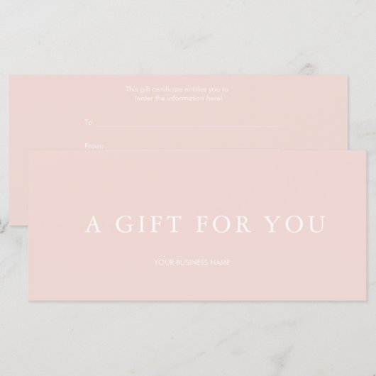 Modern cadeaubon (Voorkant / Achterkant)