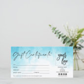 modern cadeaubon certificaat logo toevoegen aqua b (Staand voorkant)