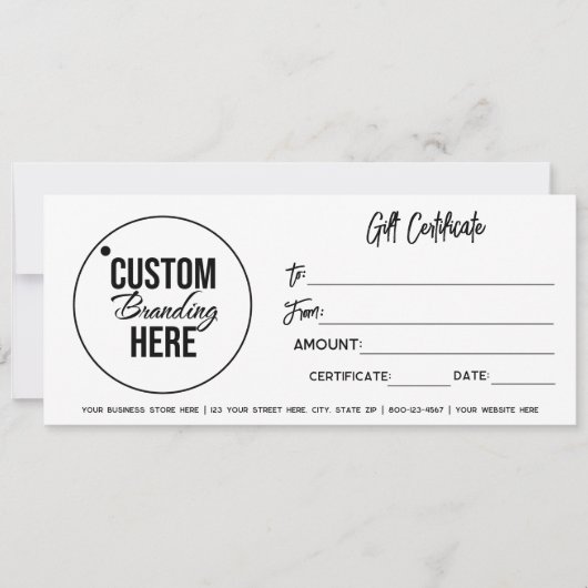 Modern cadeaubon Visitekaartje met Logo (Voorkant)