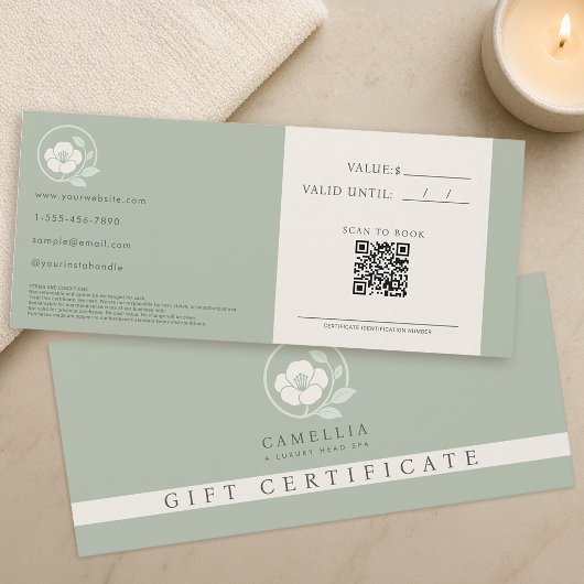 Modern Cadeaubon voor Hoofd Spa Kaart