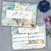 Modern cadeaubon Voucher Blauw Marmeren Script