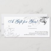 Modern Cadeaubonet Detailhandel Floral Navy Blue (Achterkant)
