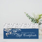 Modern Cadeaubonet Detailhandel Floral Navy Blue (Staand voorkant)
