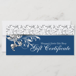 Modern Cadeaubonet Detailhandel Floral Navy Blue
