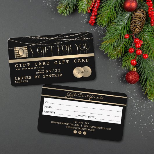 Modern cadeaukaart certificaat in creditcardstijl
