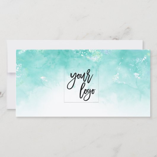 modern cadeaukaartcertificaat voegt logo aquablauw (Achterkant)