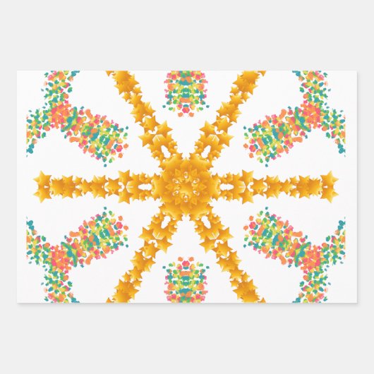 Modern cadeaupapier plat vel set van 3 (Voorkant)