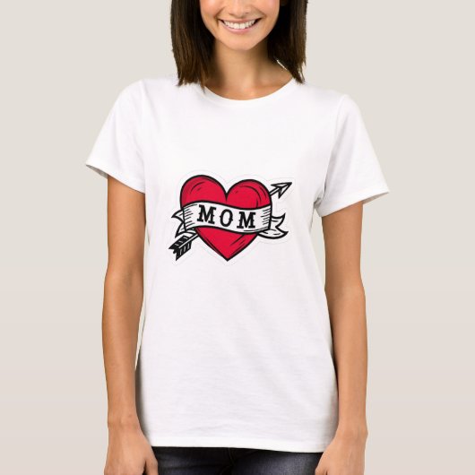 Modern Cadeaus moederdag hart T-shirt (Voorkant)