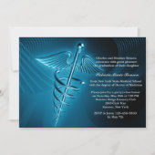 Modern Caduceus Medical School Afstuderen Invite Kaart (Voorkant)