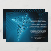 Modern Caduceus Medical School Afstuderen Invite Kaart (Voorkant / Achterkant)