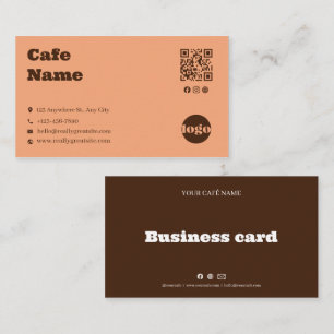 Modern Cafe Vetgedrukte Type Zakelijke Kaart Sjabl Klantenkaartje