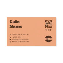 Modern Cafe Vetgedrukte Type Zakelijke Kaart Sjabl