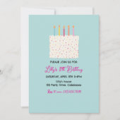 Modern Cake Birthday Invitation, Colorful Sprinkle Kaart (Voorkant)
