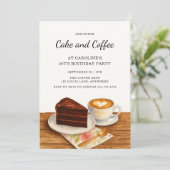 Modern Cake & Coffee 30th Adult Birthday Party Kaart (Staand voorkant)