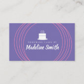 Modern Cake Logo Homemade Bakery Branding Paars Visitekaartje (Voorkant)