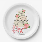 Modern Cake Vrijgezellenfeest Papieren Bordje (Voorkant)