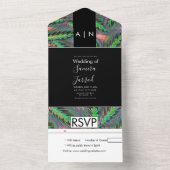 Modern Calathea Plantenpatroon Bruiloft All In One Uitnodiging (Binnen)